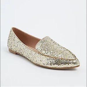 Gold Glitter Loafers